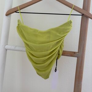 Lime Green Ruched Cami Top